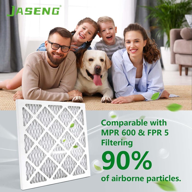 JASENG 12x12x1 AC Furnace Air Filters,(2-Pack) MERV 8 Dust Defense, MPR 600 Pleated HVAC Replacement Air Filter (exact dimensions: 11 3/4"x11 3/4"x3/4") - Image 2